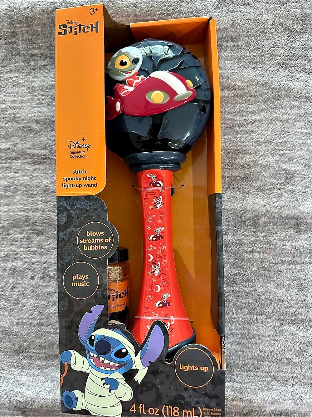 Disney Stitch Spooky Night Light-Up Wand Light-Up Bubble Wand NWT